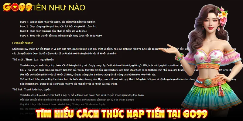 Tìm hiểu cách thức nạp tiền tại GO99